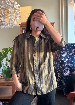 vintage metallic overhemd, merk: Vintage, staat: Heel goed, maat: XXL / 44 / 16, € 10,00, € 11,20 inclusief Kopersbescherming