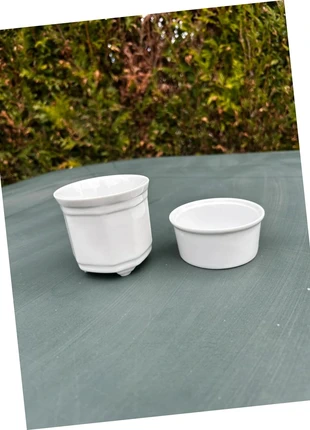 Mini pots en porcelaine blanche – Éditions Atlas – lot de 2, marque: Atlas, état: Très bon état, 8,00 €, 9,10 € Protection acheteurs incluse