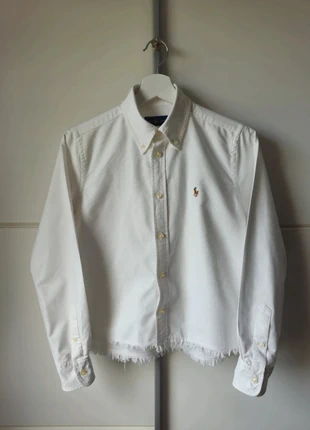 Chemise Ralph Lauren courte effilé femme taille S blanche logo premium en coton |C56, brand: Ralph Lauren, condition: Very good, size: S / 36 / 8, €42.90, €45.75 includes Buyer Protection Pro