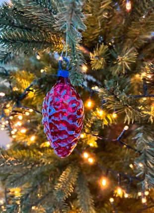 Vintage kerstbal dennenappel rood wit, état: Très bon état, 3,50 €, 4,38 € Protection acheteurs incluse