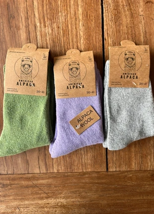 36-41, 3 paar middel dikke alpaca wollen sokken lila groen en licht grijs, merk: Alpaca, staat: Nieuw zonder prijskaartje, maat: Universeel, € 10,00, € 11,20 inclusief Kopersbescherming Pro