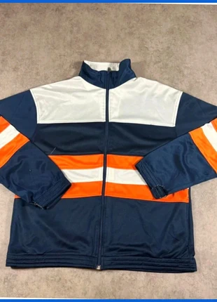 Veste zippée vintage bleu marine, bandes orange & blanches (Taille M), marke: GAS, zustand: Gut, größe: M, 2,90 €, 3,75 € inklusive Vinted-Käuferschutz