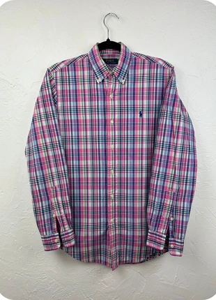 Chemise Ralph Lauren homme à carreaux rose et bleu taille XS (FR 36) manches longues, marque: Ralph Lauren, état: Très bon état, taille: XS, 29,00 €, 31,15 € Protection acheteurs (Pro) incluse