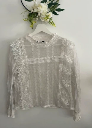 🌸jolie blouse manches longues dentelle blanche Zara taille M🌸, brand: Zara, condition: Very good, size: M / 38 / 10, €5.00, €5.95 includes Buyer Protection
