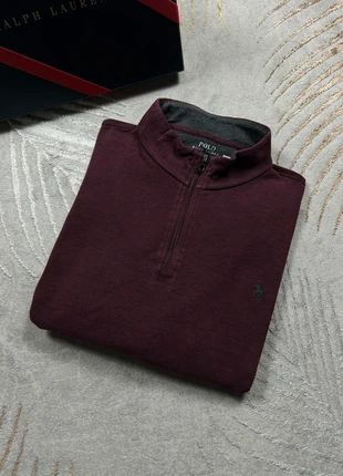 Pull 1/4 zip Ralph Lauren bordeaux logo brodé vert foncé, brand: Ralph Lauren, condition: Very good, size: XL, €55.00, €58.45 includes Buyer Protection Pro