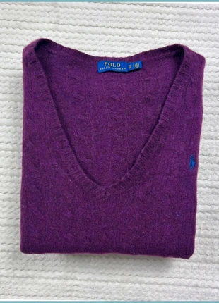 Sweat/Pull Cable Knit ,Torsadé Ralph Lauren Violet / Logo brodé Bleu / Taille S Femme, merk: Ralph Lauren, staat: Heel goed, maat: S / 36 / 8, € 24,50, € 26,43 inclusief Kopersbescherming