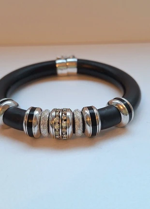 Zilver rubber armband argento bracelet pulsera braccialetto armreif silver argent, merk: Argent, staat: Heel goed, € 22,50, € 24,33 inclusief Kopersbescherming