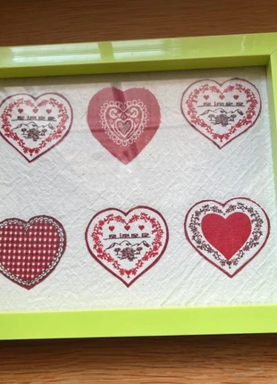 Cadre déco avec cœurs alsaciens - style chalet / maison de campagne, merk: cœurs alsaciens, staat: Goed, € 7,00, € 8,05 inclusief Kopersbescherming