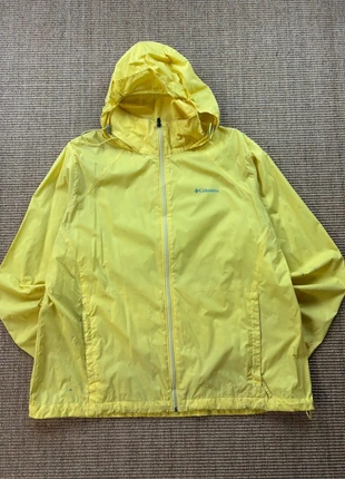 Veste Columbia jaune imperméable coupe-vent logo brodé capuche outdoor rétro 2XL homme #0113, merk: Columbia, staat: Goed, maat: XXL, € 18,00, € 19,60 inclusief Kopersbescherming Pro
