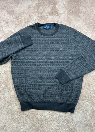 Pull Ralph Lauren – 100% Laine Mérinos – Gris Motif Jacquard – Homme, marque: Ralph Lauren, état: Très bon état, taille: M, 25,90 €, 27,90 € Protection acheteurs (Pro) incluse