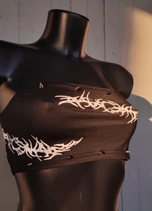 Crop top upcycled, brand: Punk Rave, condizioni: Nuovo senza cartellino, taglia: S / IT 40 / EU 36, €15.00, €16.45 include la Protezione acquisti