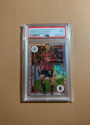 2023-24 Topps Merlin UEFA Francesco Camarda /150 Speckle Refractor #122 PSA 9, marke: Topps, zustand: Sehr gut, 38,00 €, 40,60 € inklusive Vinted-Käuferschutz
