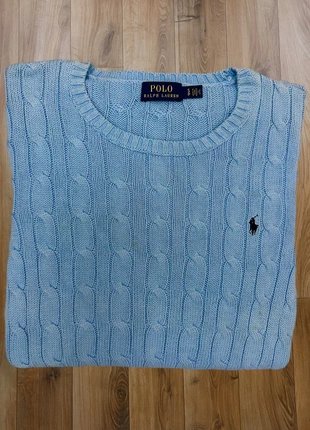 Polo Ralph Lauren Pull Sweater Torsadé Cableknit Bleu Ciel Logo Brodé Taille S Femme, brand: Ralph Lauren, condition: Very good, size: S / 36 / 8, €39.99, €42.69 includes Buyer Protection Pro