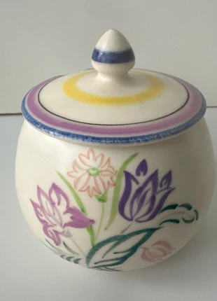 Vintage Poole Pottery Hand Decorated Sugar Bowl with Signed Lid Shape 288, brand: Poole, condition: Very good, £12.00, £13.30 includes Buyer Protection