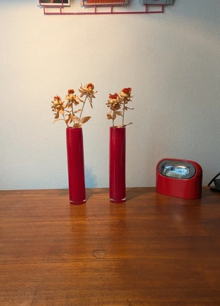 Scandinavian Tube Glass Vase – Set of 2 - Glazen Vaazen, marca: Vintage, estado: Muito bom, €17.00, €18.55 inclui Proteção do Comprador