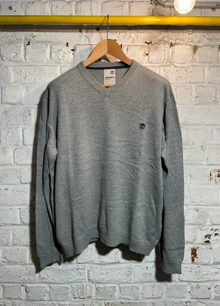 Pull Ras-du-Cou/Col V Timberland Gris Chiné en Maille Fine - XL, brand: Timberland, condizioni: Ottime, taglia: XL, €20.00, €21.70 include la Protezione acquisti