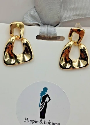 boucles d'oreilles en laiton dorées a l'or fin tiges hypoallergénique 3 x 2.2 cm, brand: Des Petits Hauts, condition: Very good, €11.50, €12.78 includes Buyer Protection