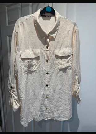 Cream Oversized Blouse UK 22 Gold Button Detail Luxury Effortless Smart-Casual Trend Fast shipping, brand: F&F, condition: New without tags, size: XL / UK 20-22, £5.99, £6.99 includes Buyer Protection