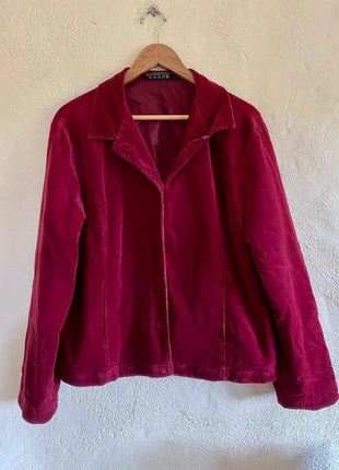 Blazer vintage en velours côtelé bordeaux chic et rétro, marca: Vintage Dressing, estado: Muito bom, tamanho: L / 40 / 12, €20.00, €21.70 inclui Proteção do Comprador