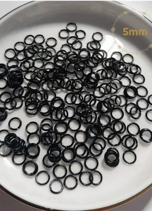 Anneaux de jonction noir métal 5 mm – lot de 100 - bijoux DIY, condizioni: Ottime, €1.00, €1.75 include la Protezione acquisti