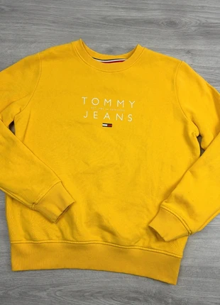 Sweat femme Tommy Jeans jaune logo brodé col rond coton chaud taille S (PR0004), merk: Tommy Hilfiger, staat: Heel goed, maat: S / 36 / 8, € 15,00, € 16,45 inclusief Kopersbescherming