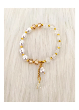 Bracelet élastique perles blanches irrégulières et rondes chic mariage bohème élégant, zustand: Neu, mit Etikett, 5,00 €, 5,95 € inklusive Vinted-Käuferschutz