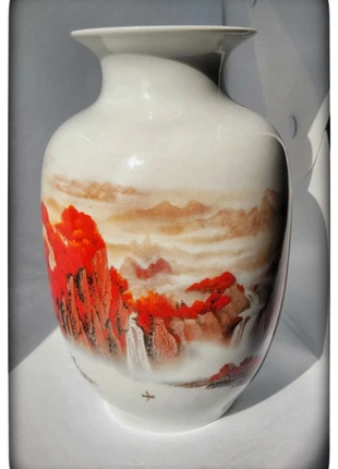 Vase céramique peint main – décor asiatique zen 24 cm, marke: ZEN, zustand: Sehr gut, 23,50 €, 25,38 € beinhaltet Vinted-Käuferschutz Pro