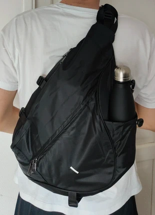 Grand sac à dos à bandoulière sling bag noir homme femme mixte, brand: Vintage Dressing, condition: Very good, €25.00, €26.95 includes Buyer Protection