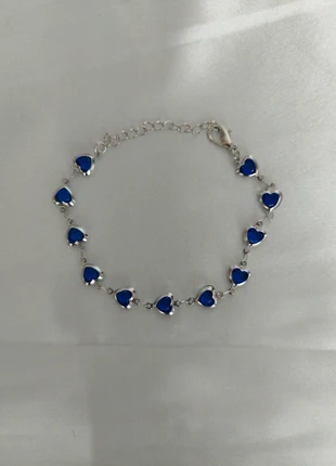 Bracelet Cœurs Bleu Saphir – Métal & Résine – Élégant, Léger & Ajustable, brand: CHIC, condition: New with tags, €6.50, €7.53 includes Buyer Protection Pro