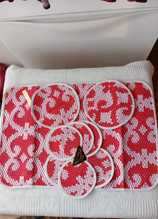 Service à porto coton vintage rouge et blanc 9 pièces.Pas d'envoi Vinted go, staat: Nieuw met prijskaartje, € 15,00, € 16,45 inclusief Kopersbescherming