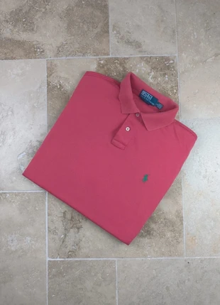 Polo Ralph Lauren - Homme L custom fit - Rose/rouge logo vert - Pima coton, marca: Ralph Lauren, estado: Muito bom, tamanho: L, €27.00, €29.05 inclui Proteção do Comprador Pro