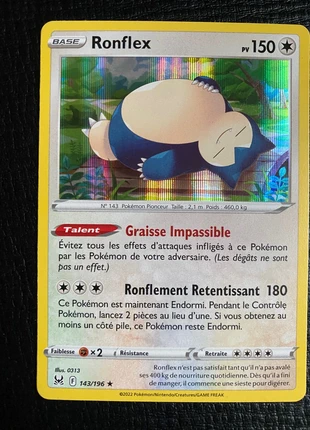 Carte Pokémon Ronflex 143/196 Holo rare Origine Perdue FR, brand: Pokémon, condition: Very good, €1.00, €1.75 includes Buyer Protection