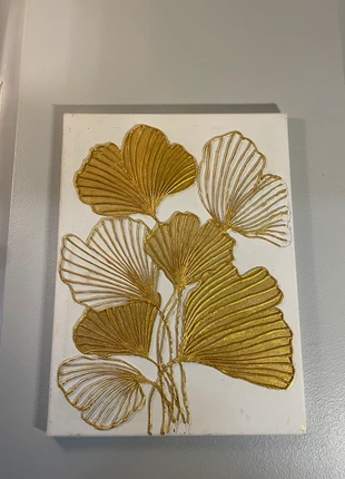 Large Gold Textured Abstract Canvas Wall Art | 40cm x 30cm, brand: Art, condition: Good, £14.00, £15.42 includes Buyer Protection