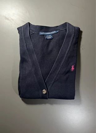 Cardigan Ralph Lauren Sport bleu marine • Logo rose • Taille L, brand: Ralph Lauren, condition: Very good, size: L / 40 / 12, €25.00, €26.95 includes Buyer Protection