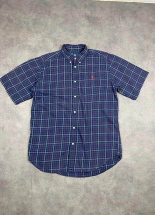 Chemise Ralph Lauren à carreaux manches courtes bleu marine et rouge taille S homme, brand: Ralph Lauren, condition: Very good, size: S, €14.99, €16.44 includes Buyer Protection