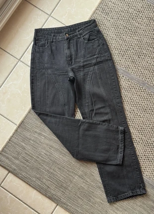 Jeans noir coupe droite avec coutures - Shein, marke: Shein, zustand: Sehr gut, größe: L / 40 / 12, 12,00 €, 13,30 € inklusive Vinted-Käuferschutz