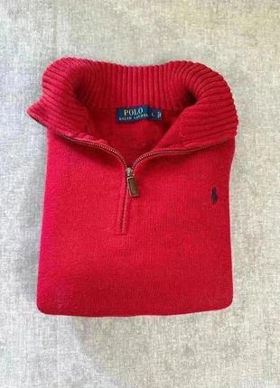 Pull Ralph Lauren 1/4 zip | taille L homme| rouge logo noir, marque: Ralph Lauren, état: Neuf sans étiquette, taille: L, 55,00 €, 58,45 € Protection acheteurs (Pro) incluse