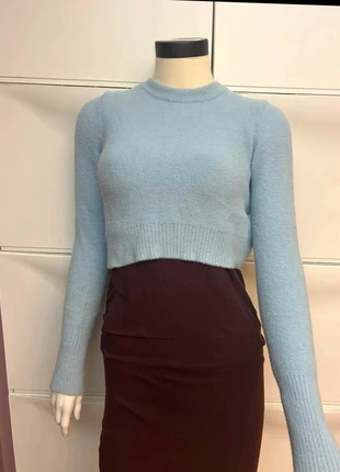 💙 Pull crop bleu ciel ZARA – Taille S – Effet mohair doux, marque: Zara, état: Très bon état, taille: S / 36 / 8, 14,00 €, 15,40 € Protection acheteurs incluse