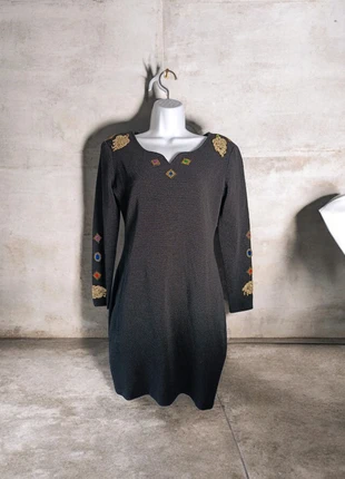 Robe Noire Palais Royal Paris Broderies & Bijoux Vintage T.40 (L) - Pièce de Soirée 🖤, marque: Palais Royal, état: Très bon état, taille: L / 40 / 12, 10,00 €, 11,20 € Protection acheteurs incluse