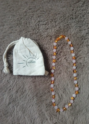 Collier ambre et quartz rose, marque: 123 ambre, état: Neuf avec étiquette, 5,00 €, 5,95 € Protection acheteurs incluse