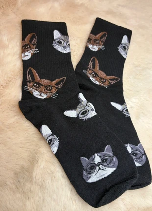 Chaussettes têtes de chats, brand: pas de marque, condition: New without tags, size: S | 35–38, €2.50, €3.33 includes Buyer Protection Pro