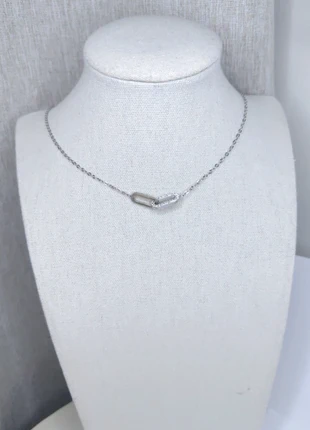 Collier en acier inoxydable argenté, staat: Nieuw met prijskaartje, € 7,20, € 8,26 inclusief Kopersbescherming