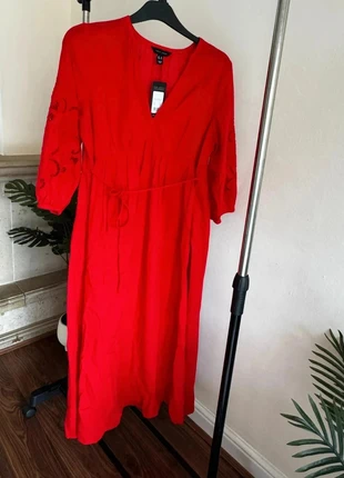 New Look Red Broderie Anglaise Sleeve Smock Midi Dress – Size 14, NWT, Original RRP: £35.99, brand: New Look, condition: New with tags, size: M / UK 12-14, £26.99, £29.04 includes Buyer Protection