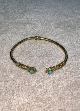 Bracelet Jonc Doré Or Vintage avec Pierres Turquoises - Design Oriental, marque: Vintage Dressing, état: Très bon état, 12,00 €, 13,30 € Protection acheteurs incluse