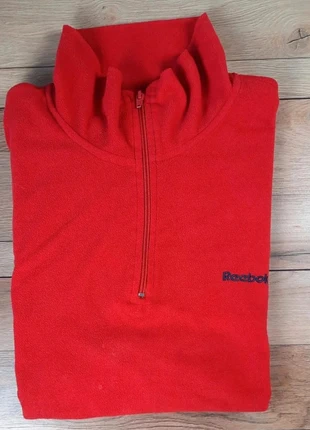 Veste polaires pull à col roulé 1/2 demi zip Reebok - Rouge - Taille XXL, marca: Reebok, estado: Bom, tamanho: XXL, €11.00, €12.25 inclui Proteção do Comprador