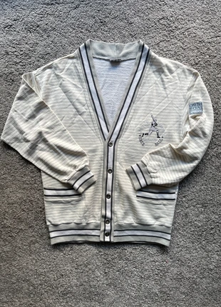 Vintage 90s Lotto "On The Road" Baseball V-Neck Cardigan Made in Italy, merk: Lotto, staat: Heel goed, maat: M, € 28,00, € 30,10 inclusief Kopersbescherming