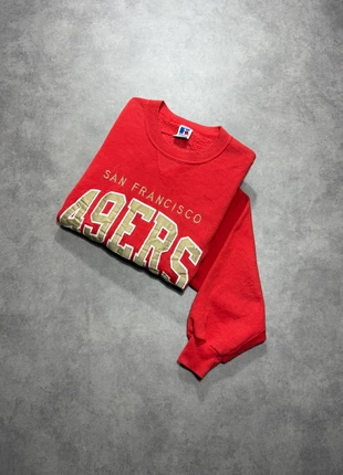 Pull Vintage Russel Athletic Universitaire rouge col rond Made in USA - 100% coton - Taille XL, brand: Russel Athletic, condizioni: Ottime, taglia: XL, €14.00, €15.40 include la Protezione acquisti