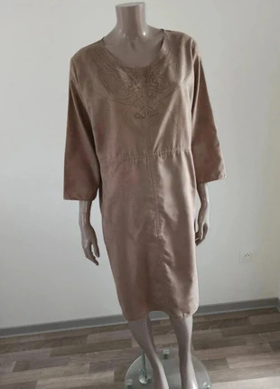 💃 Robe vintage Phildar T46 – suédine camel ajourée – fin 80’s / début 90’s, brand: Phildar, condition: Very good, size: XXL / 44 / 16, €14.55, €15.98 includes Buyer Protection