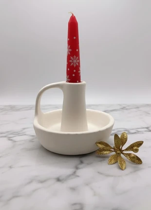 Portacandele artigianale in ceramica bianca – design minimal nordico moderno, estado: Novo sem etiquetas, €20.00, €21.70 inclui Proteção do Comprador