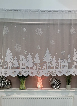 Christmas jardiniere voile net curtain 250/110 cm, condition: New with tags, size: 200 cm - 249 cm, £12.00, £13.30 includes Buyer Protection Pro